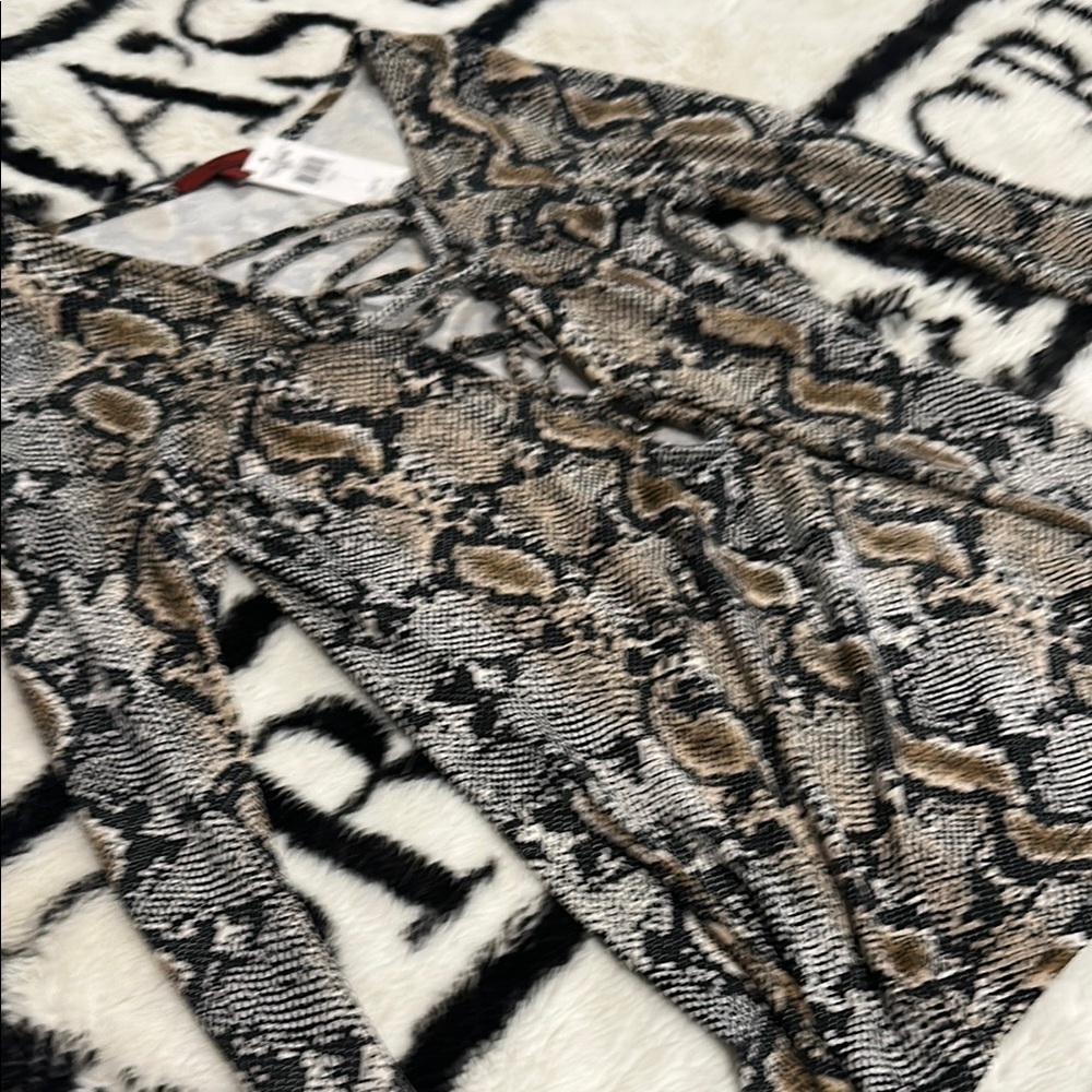 Snake Print Long Sleeve Dress
